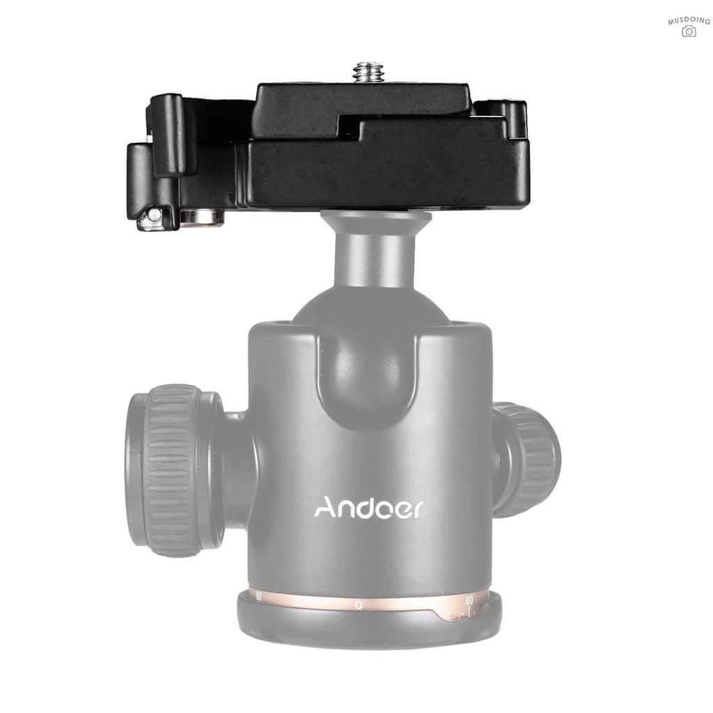 Đĩa Qr Andoer Bằng Hợp Kim Nhôm Với Ốc Vít 1 / 4 Inch 1 / 4 Inch-3 / 8 Inch Màu Đen Cho Chân Máy Ảnh Dslr