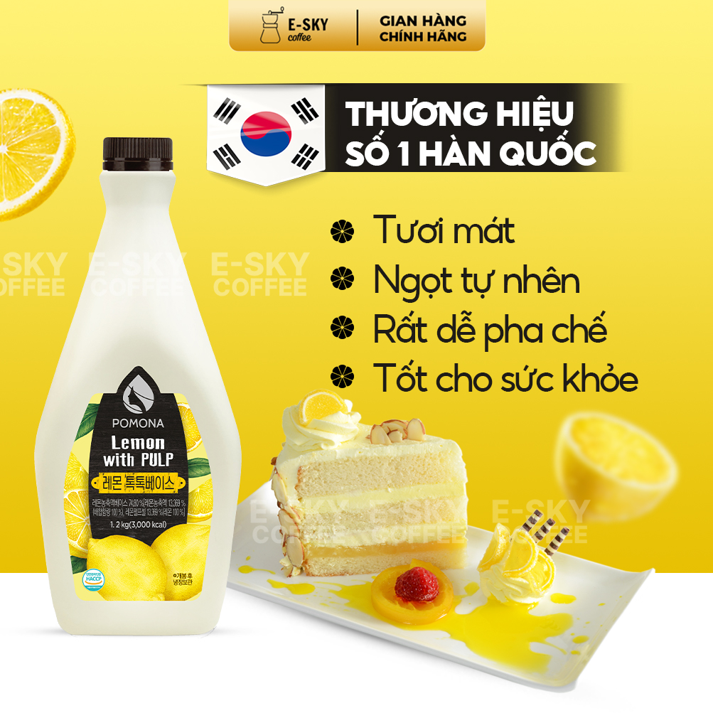 Mứt Chanh Vàng Cô Đặc Pomona Calamansi Concentrate Nguyên Liệu Pha Chế Trà Sữa Trà Trái Cây Hàn Quốc Hàn Quốc 1,2kg