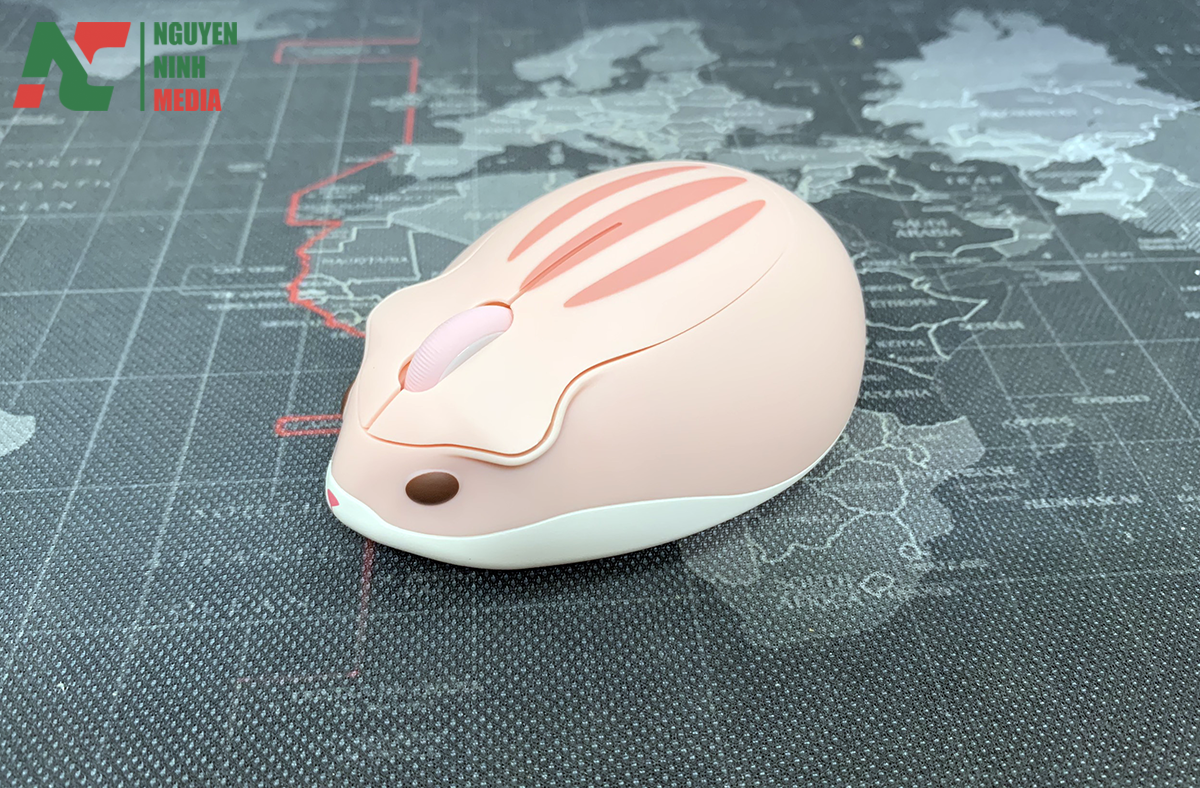 Chuột máy tính không dây Akko Hamster MOMO Plus (Pink) New Version - Hàng chính hãng