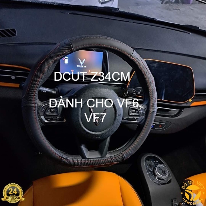 Bọc Vô Lăng Dcut Da Cừu Thật 100%, chỉ dành riêng cho VINFAST VF6, VF7 dạng DCUT Z34cm. Bảo hành 2 năm