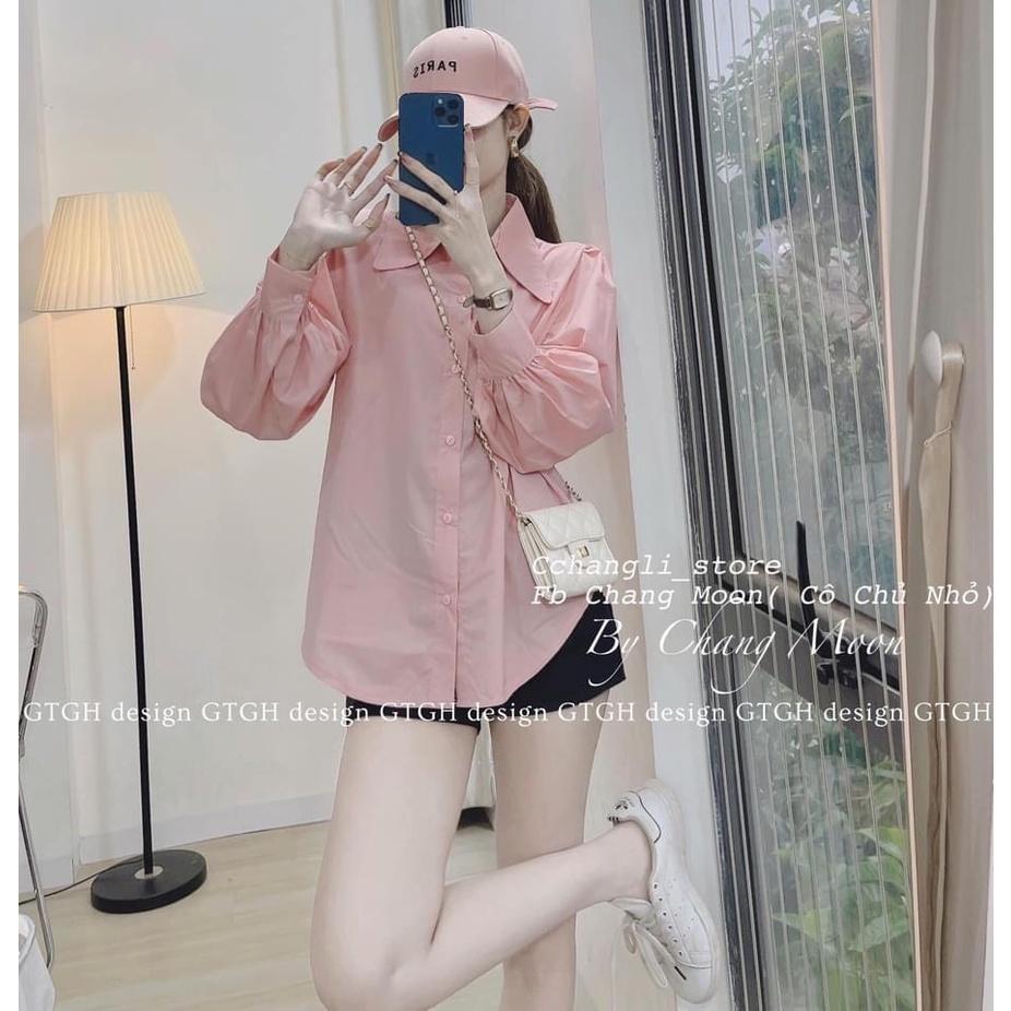 ÁO SƠ MI CỔ NHỌN MÀU HỒNG CHO NỮ