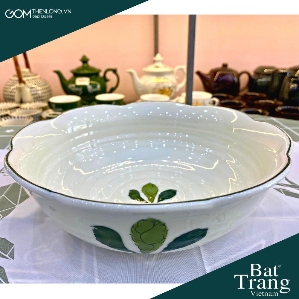 Combo Bộ Bát Đĩa Thắp Hương Hoa Mặt Trời Lá Ngò Gai ĐK50cm - Đồ Thờ Cúng Bát Tràng - Gốm Thiên Long