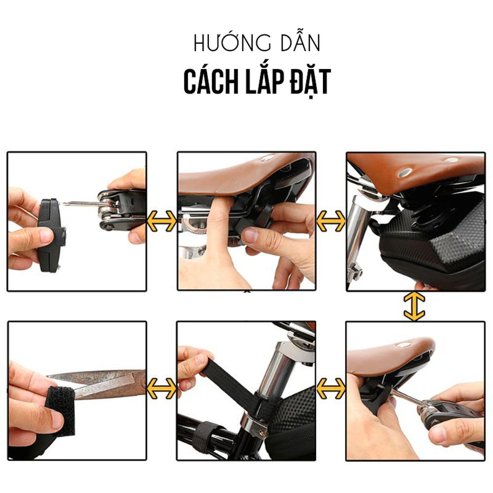 Túi Gắn Gác Yên Sau Xe Đạp Gác Yên Vân Carbon Cao Cấp Chất Liệu EVA MaiLee