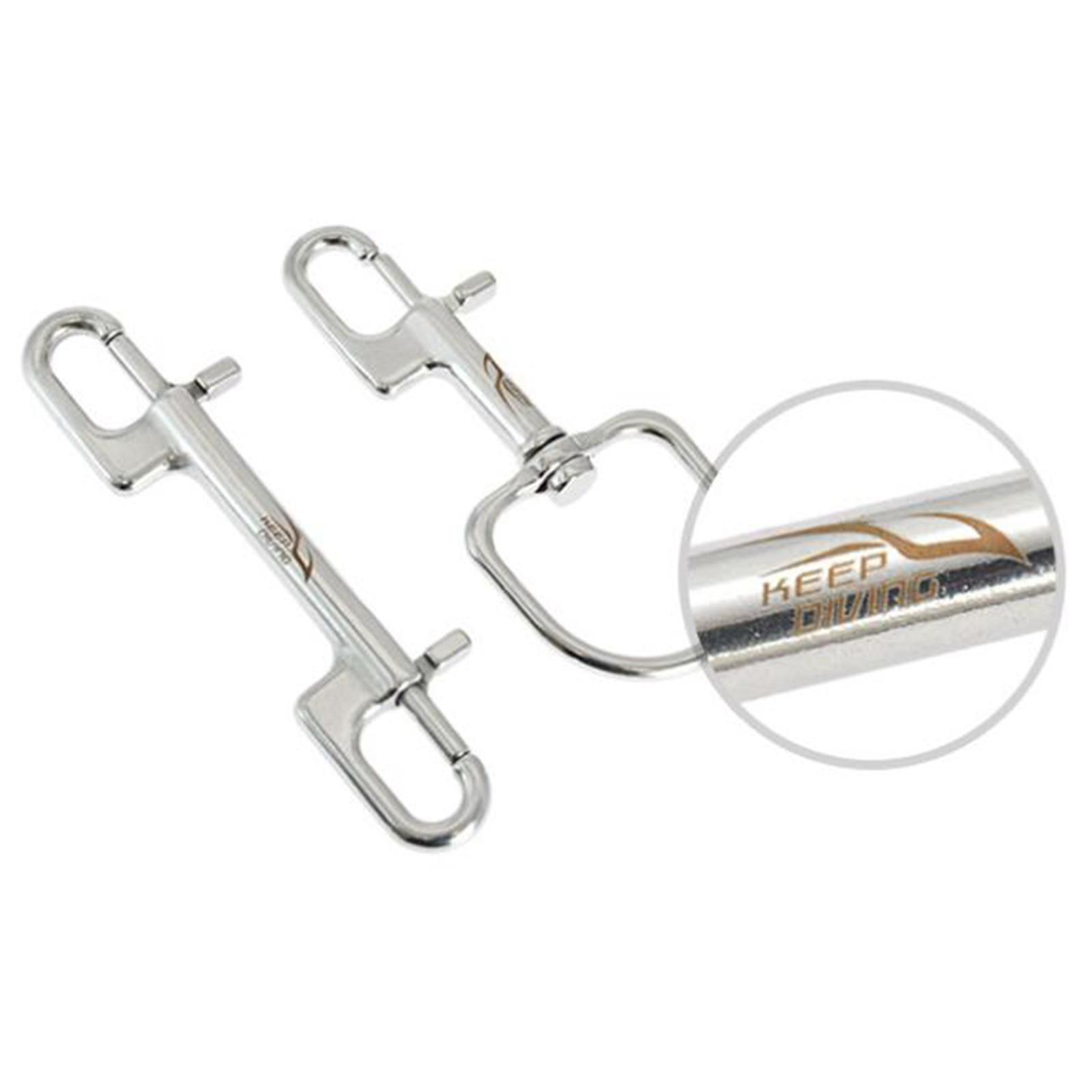 4xStainless Steel Swivel  Snap Hook Clip Scuba Diving 90mm Single Ended