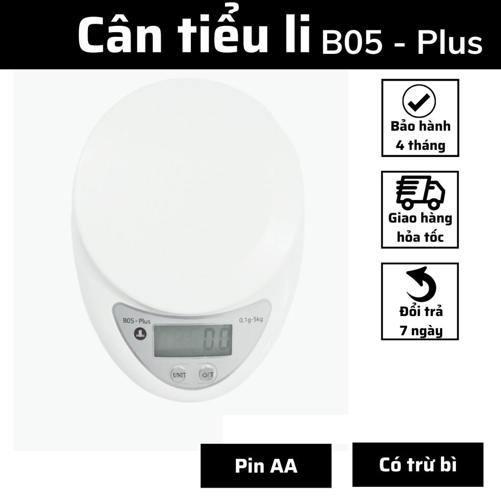 Cân điện tử 5kg làm bánh cân làm bếp định lượng 0.1-5kg B05 - Plus độ chính xác cao cân điện tử kèm 2 viên pin AA