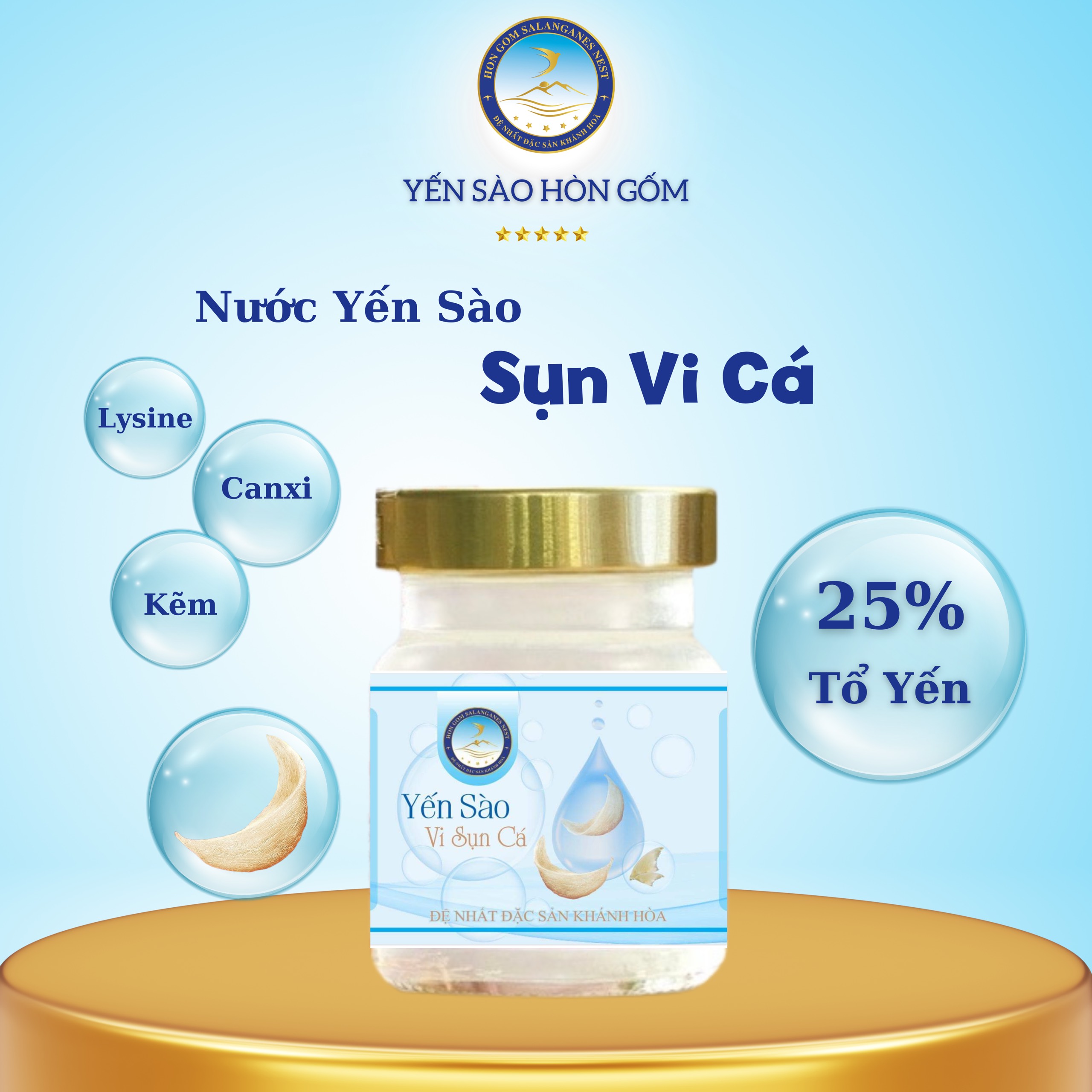 Nước Yến Sào Sụn Vi Cá - Yến Sào Hòn Gốm Chính Hiệu Khánh Hoà - H G SALANGANES NEST