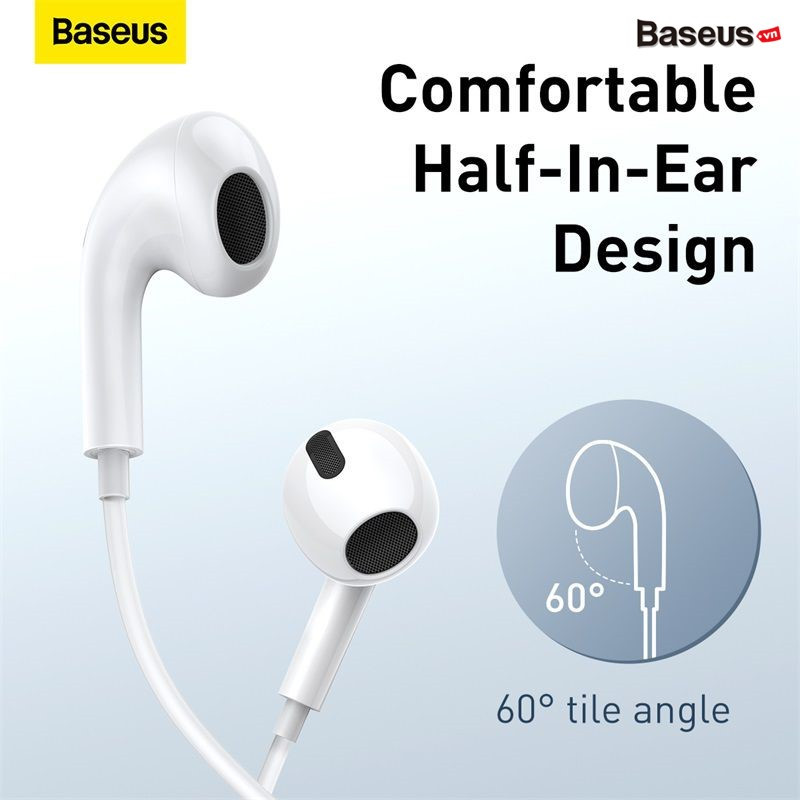 Tai Nghe Baseus Encok 3.5mm lateral in-ear Wired Earphone H17 - hàng chính hãng