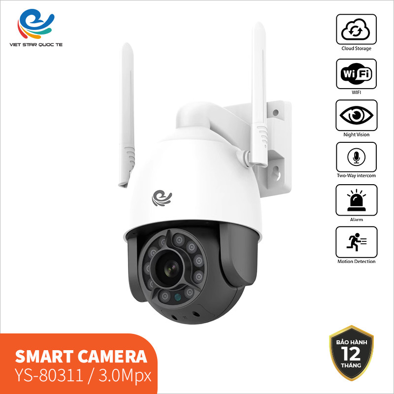 Camera Wifi Ngoài Trời Viet Star Quoc Te Model YS-8031, Độ Phân Giải 3.0Mpx, Đàm Thoại 2 Chiều - Hàng Chính Hãng