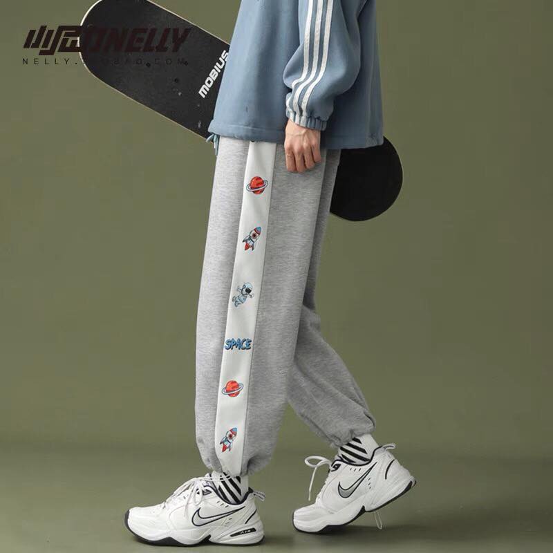 Quần Jogger Line Pant Dài Phối Sọc Có Dây Rút Unisex - Quần Thun Dây Rút Dáng Rộng - MM - M