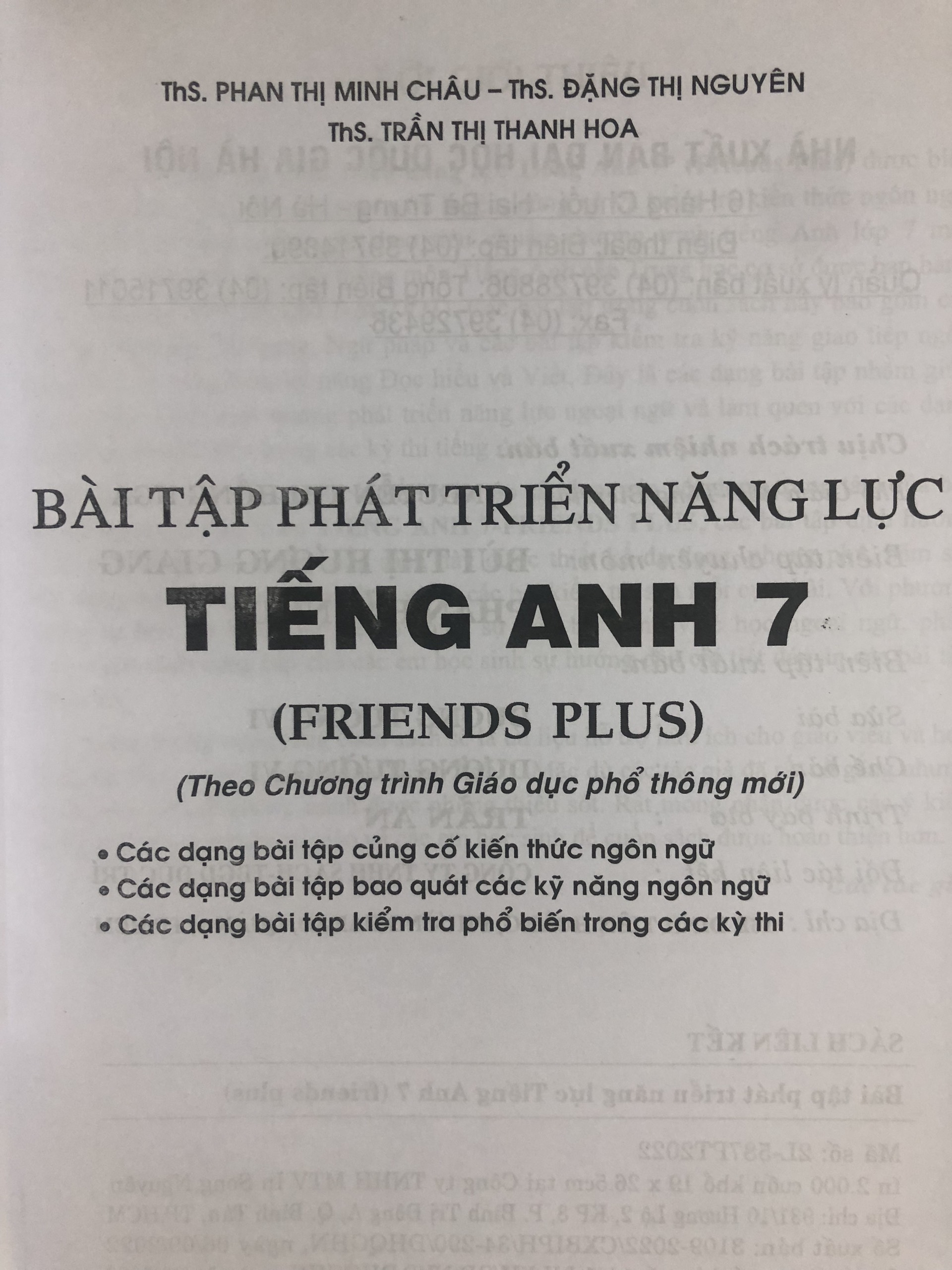 Bài Tập Phát Triển Năng Lực Tiếng Anh 7 (Dùng Kèm Friends Plus)