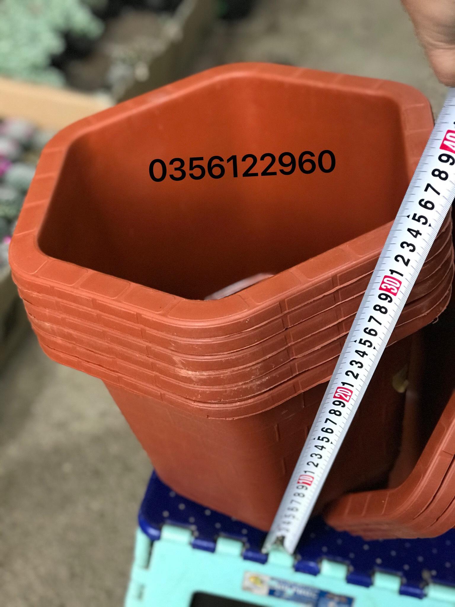 10 Chậu nhựa lục giác FAB380 , chậu nhựa giả sành - KT 26x 20cm