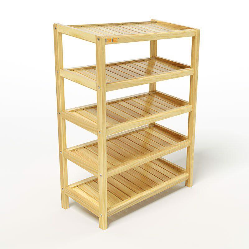 Kệ Giày Dép 5 Tầng Rộng 60cm Gỗ Tự Nhiên 100%