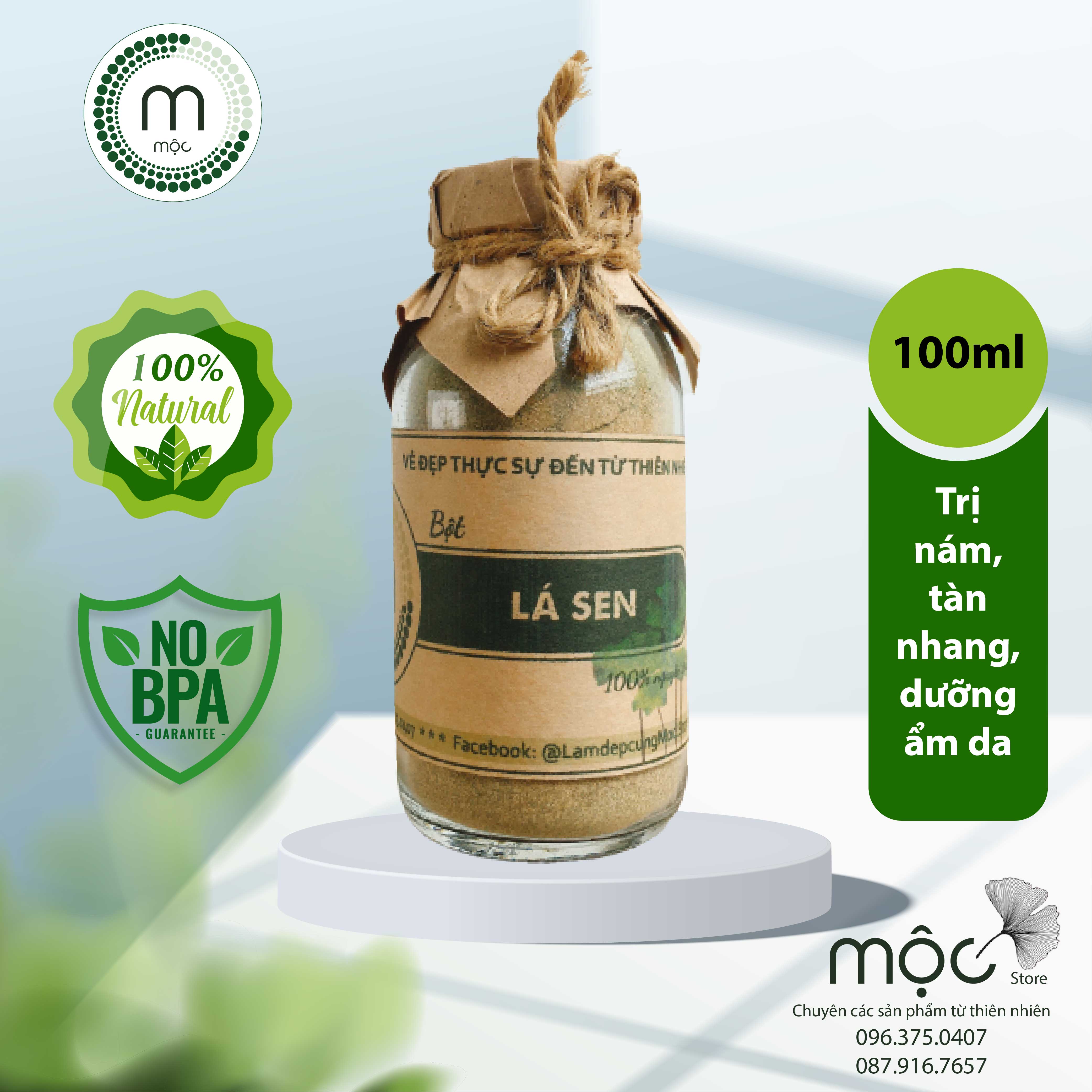 Bột Lá Sen thiên nhiên đắp mặt nạ nguyên chất 200ml