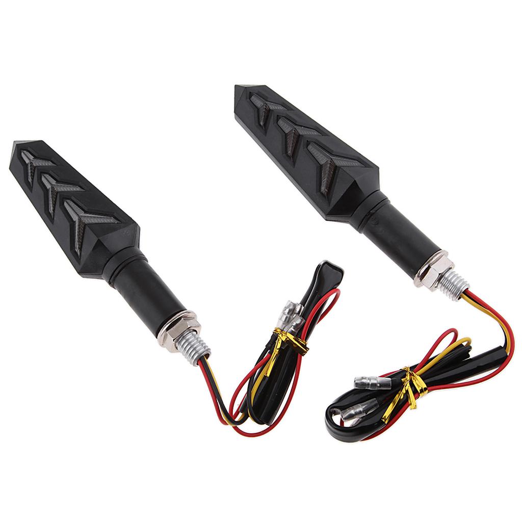 Pair Universal Motorcycle LED Amber Turn Signal Light Indicator Blinker Lamp