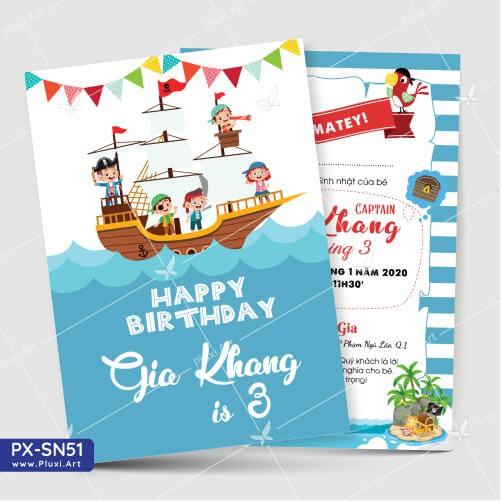 Thiệp thôi nôi – sinh nhật theo yêu cầu Pluxi
