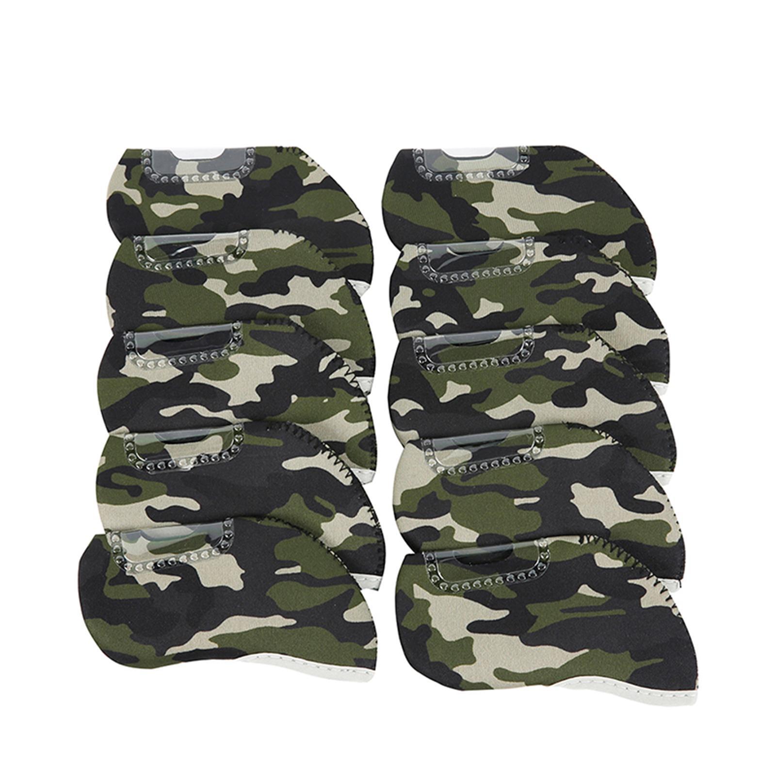 10Pcs Golf Iron Club Head Covers Set Golf Headcover Protection Golfer Gift