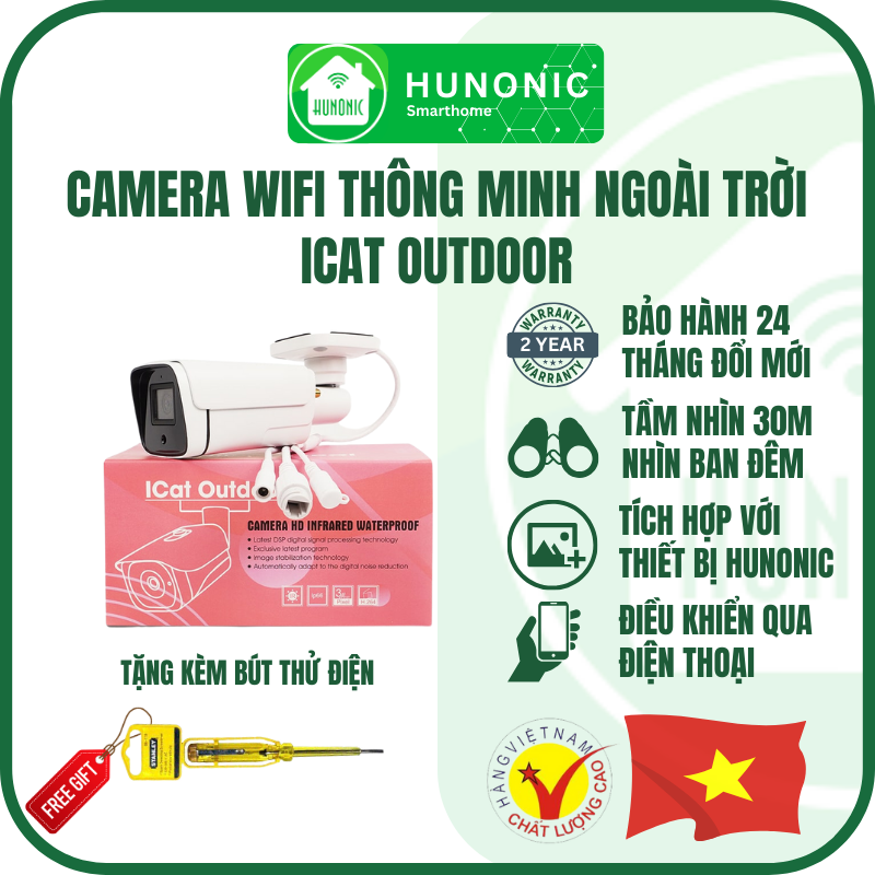 Camera Wifi Thông Minh Ngoài Trời ICat Outdoor-Hàng chính hãng