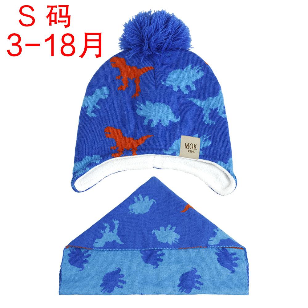Mũ 2020 Bộ Khăn Mũ Nón Len Trẻ Em Mùa Đông Beanies Hoạt Hình Khủng Long Tai Skullies Cho Bé Trai Bé Gái Nón Trẻ Em 1-8 Tuổi