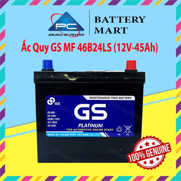 Bình Ắc Quy 12V-45Ah, Ắc Quy Ô Tô GS MF 46B24L/R/LS