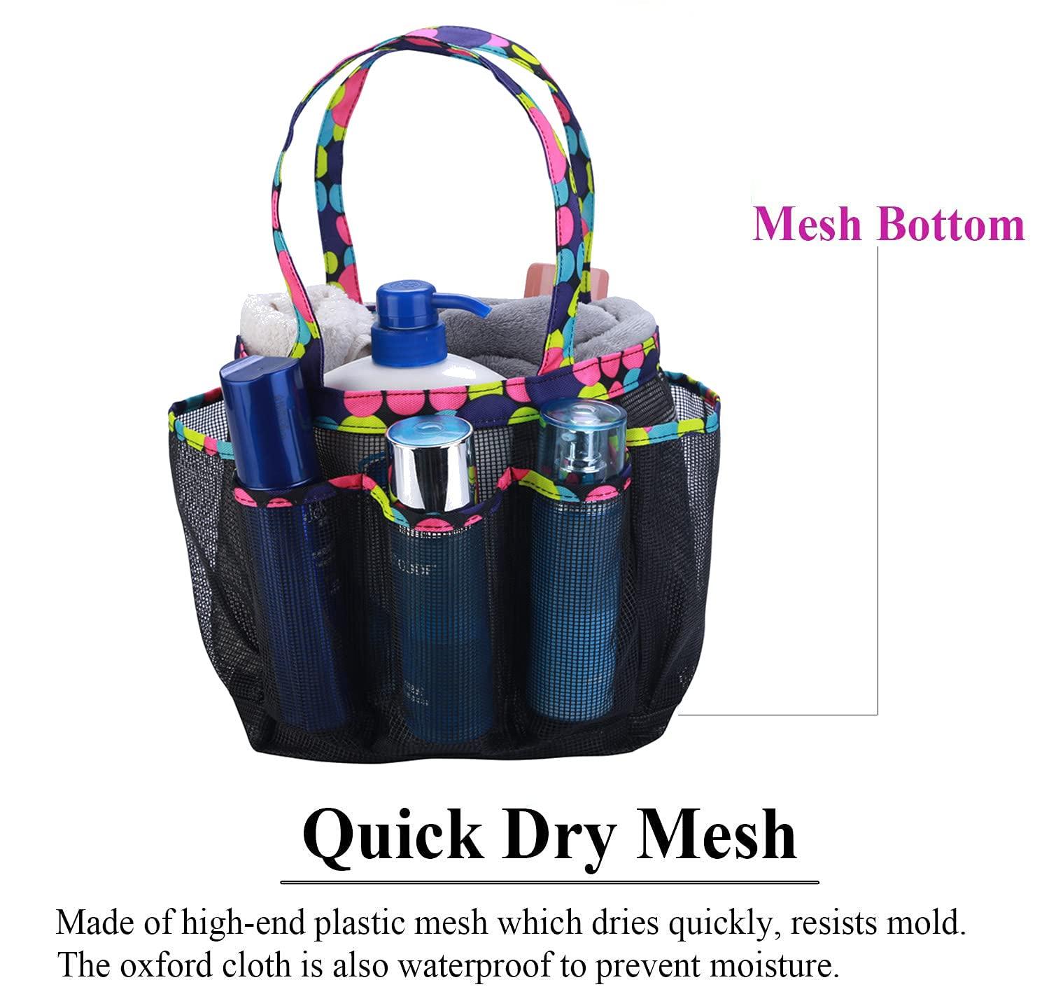 Giỏ tắm di động trong lưới, 8 giỏ bồn tắm cho phòng tắm, ký túc xá, túi tắm lớn để cắm trại, phòng tập thể dục