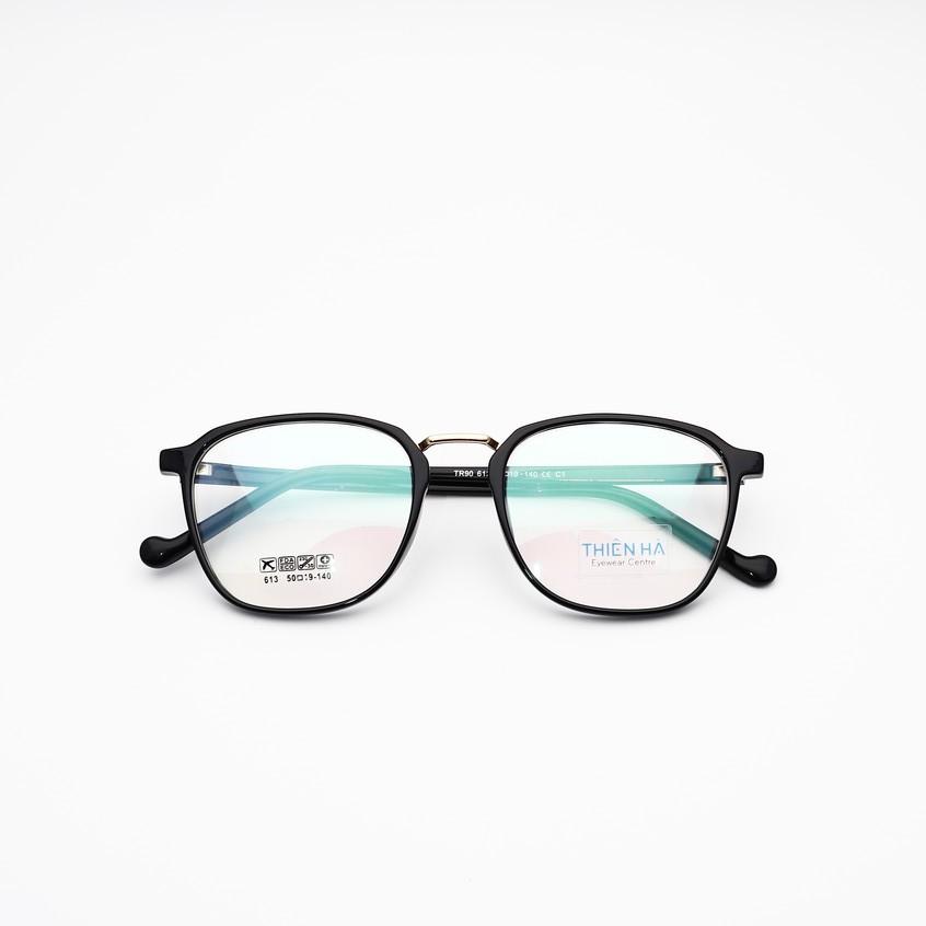 Gọng kính cận vuông nam nữ THIÊN HÀ OPTICAL chất liệu nhựa dẻo nhẹ unisex phong cách Hàn Quốc TH613 nhiều màu dễ đeo