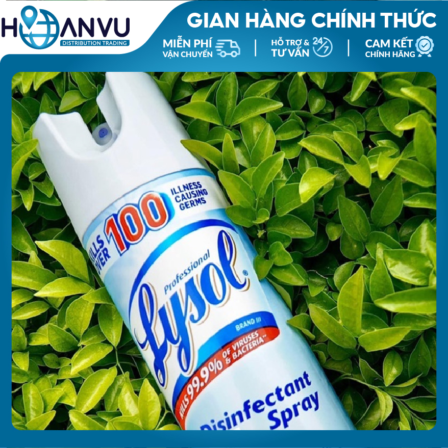 Xịt phòng diệt khuẩn Lysol disinfectant spray crisp linen scent (538g)