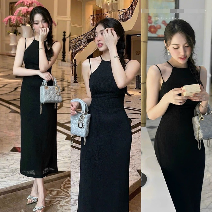 ĐẦM 2 DÂY YẾM MIDI THUN ÔM BODY XẺ SAU SUÔNG TRƠN MAXI ĐI TIỆC DẠO PHỐ ĐI CHƠI NOEL GIÁNG SINH