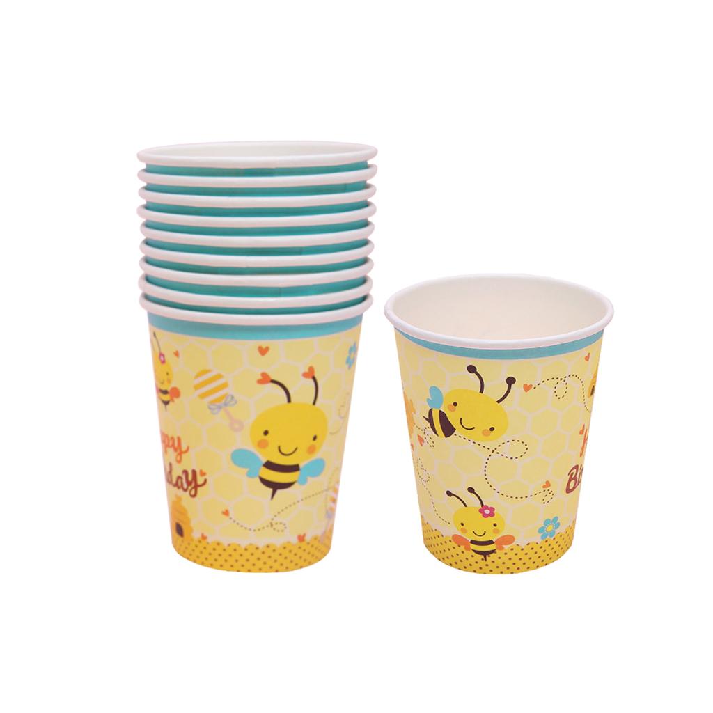 Pack of 10pcs Honeybee Paper Disposable Cups Party Tableware Baby Shower