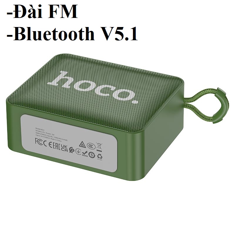 Loa không dây Bluetooth V5.1 cho điện thoại laptop hỗ trợ TWS hoco BS51  Hàng chính hãng - Rêu