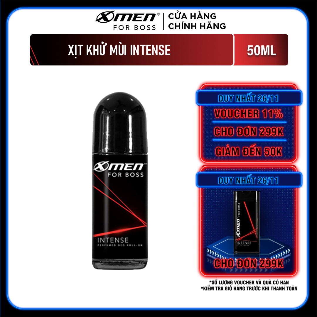 Lăn khử mùi X-Men For Boss Intense - Hương trầm mạnh mẽ 50ml