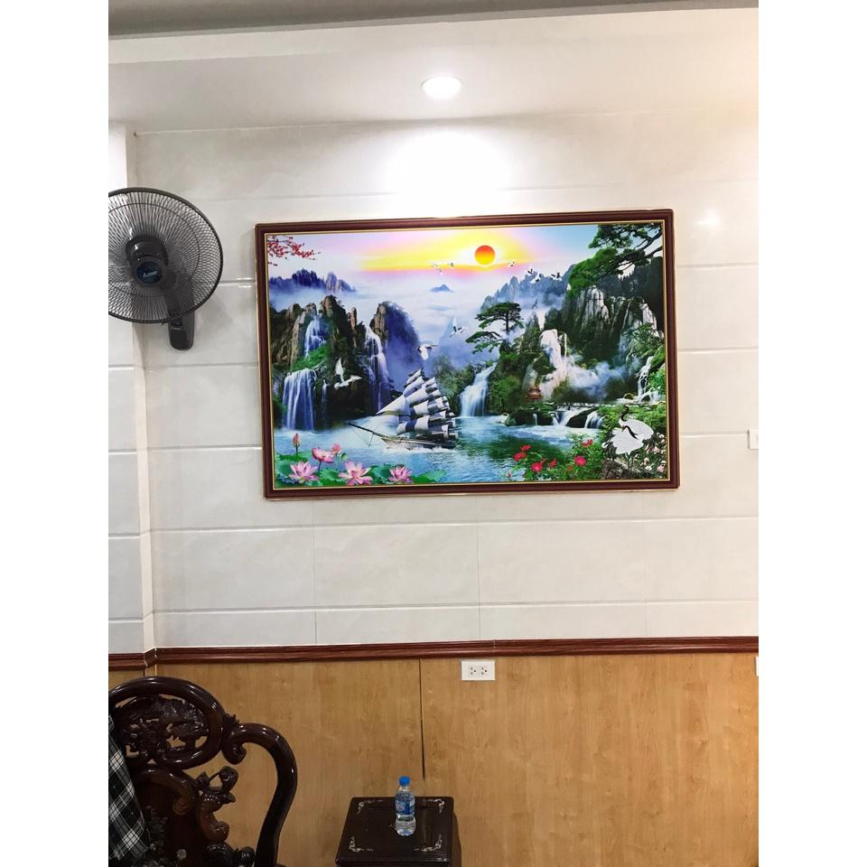 TRANH CỬU NGƯ - Tranh Treo Tường Hoa Sen Cá Chép - Tranh Phong Thủy Treo Phòng Khách