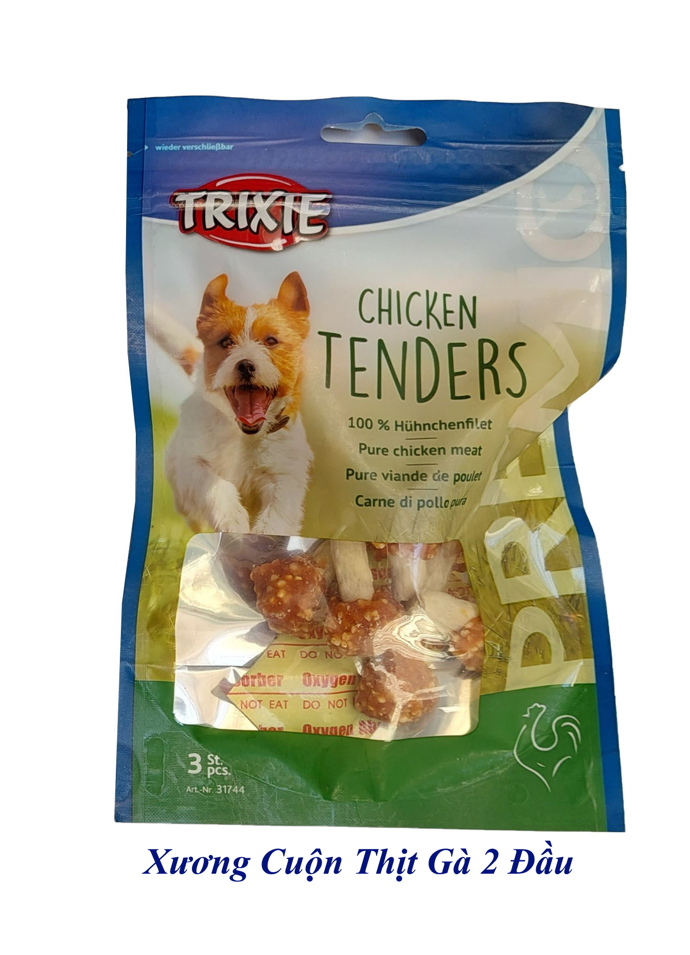 Bánh thưởng cho Chó Trixie Chicken Tenders Gói 75g Hương vị thơm ngon Giúp bổ sung dinh dưỡng Bổ sung canxi cho thú cưng