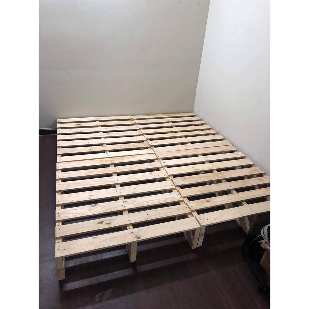 Giường Pallet Gỗ Thông/ Giường Gỗ Cho Homestay Hàng Chuẩn 1m - 1m8