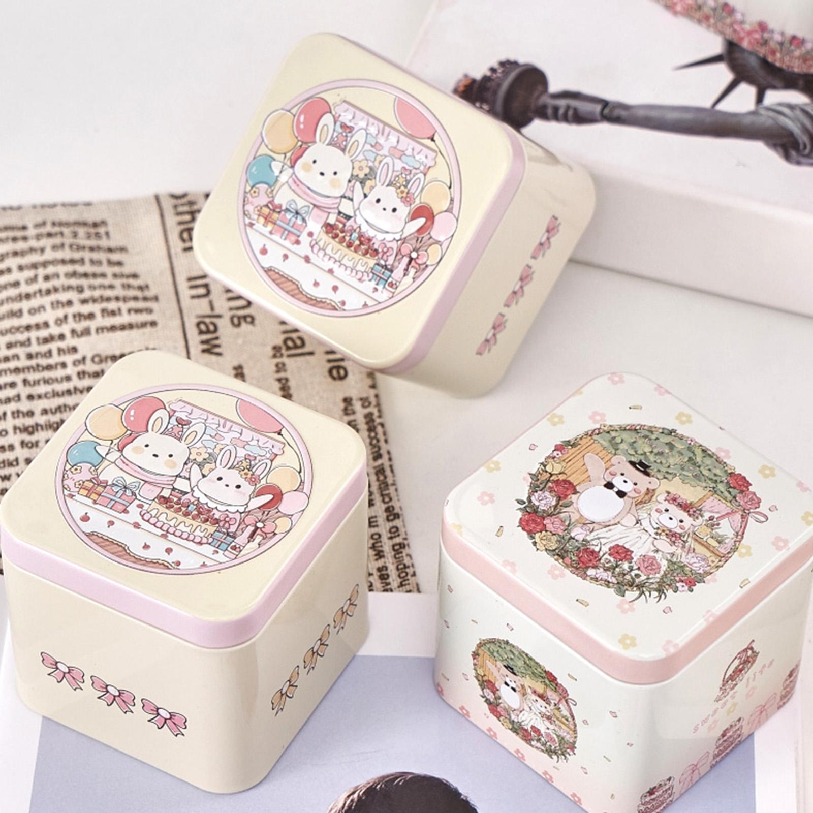 Square Candy Tins with Lid Food Storage Box for  Storage DIY Projects