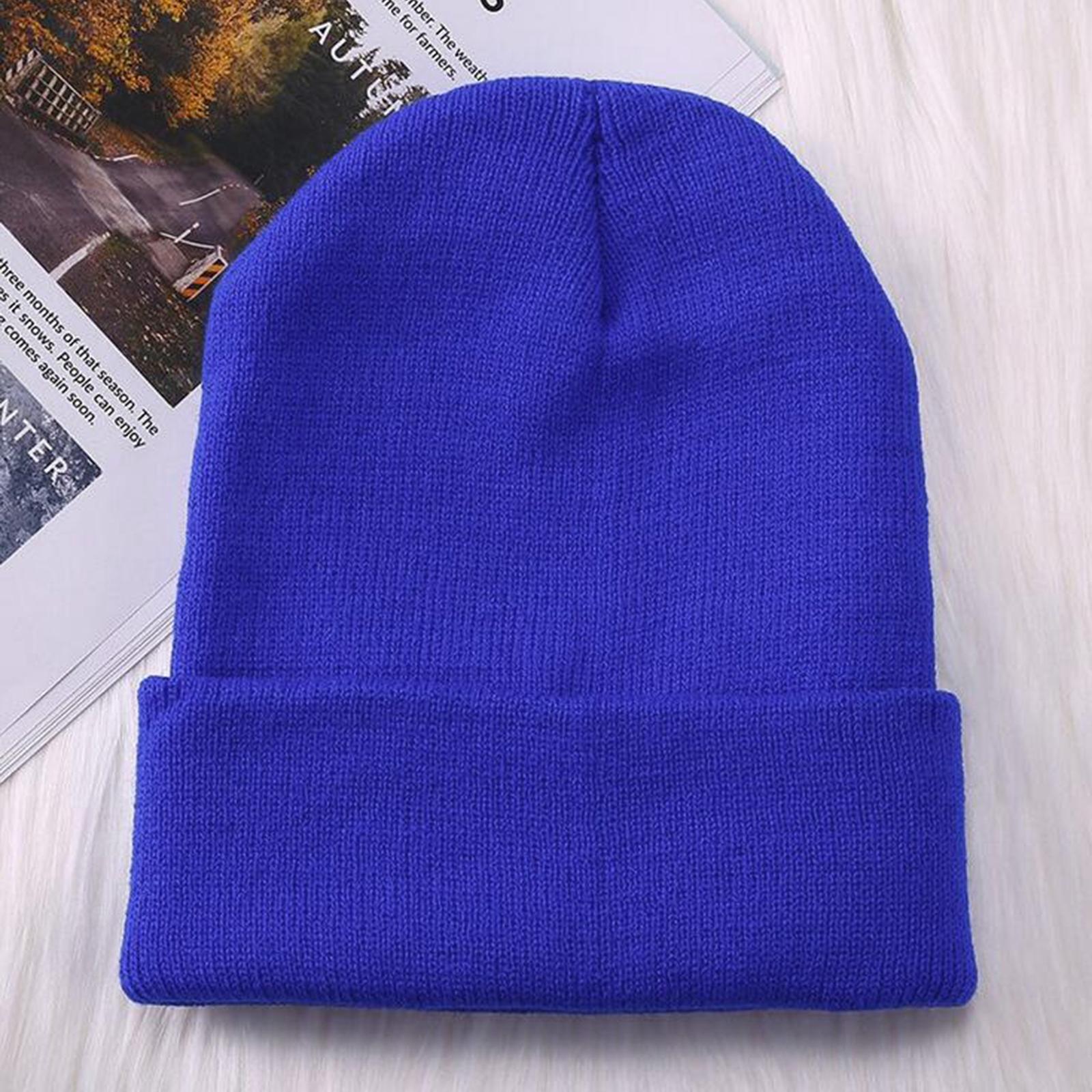 Women Men Warm Hat Winter Knitted Skull Cap Ski Beanie Cap Head Wrap