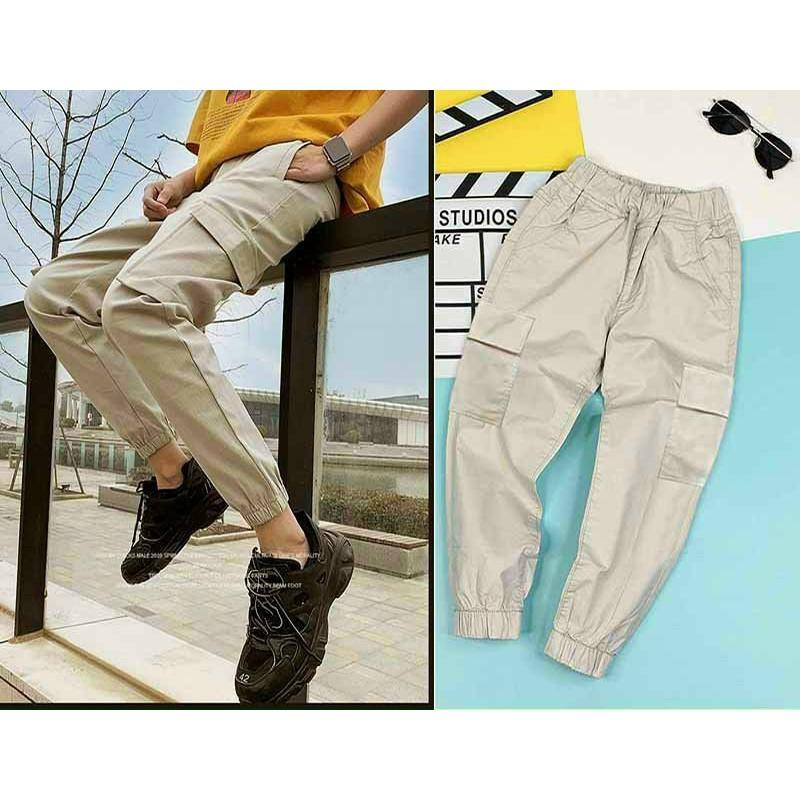 Quần túi hộp nam chất vải kaki trơn dày dặn y hình