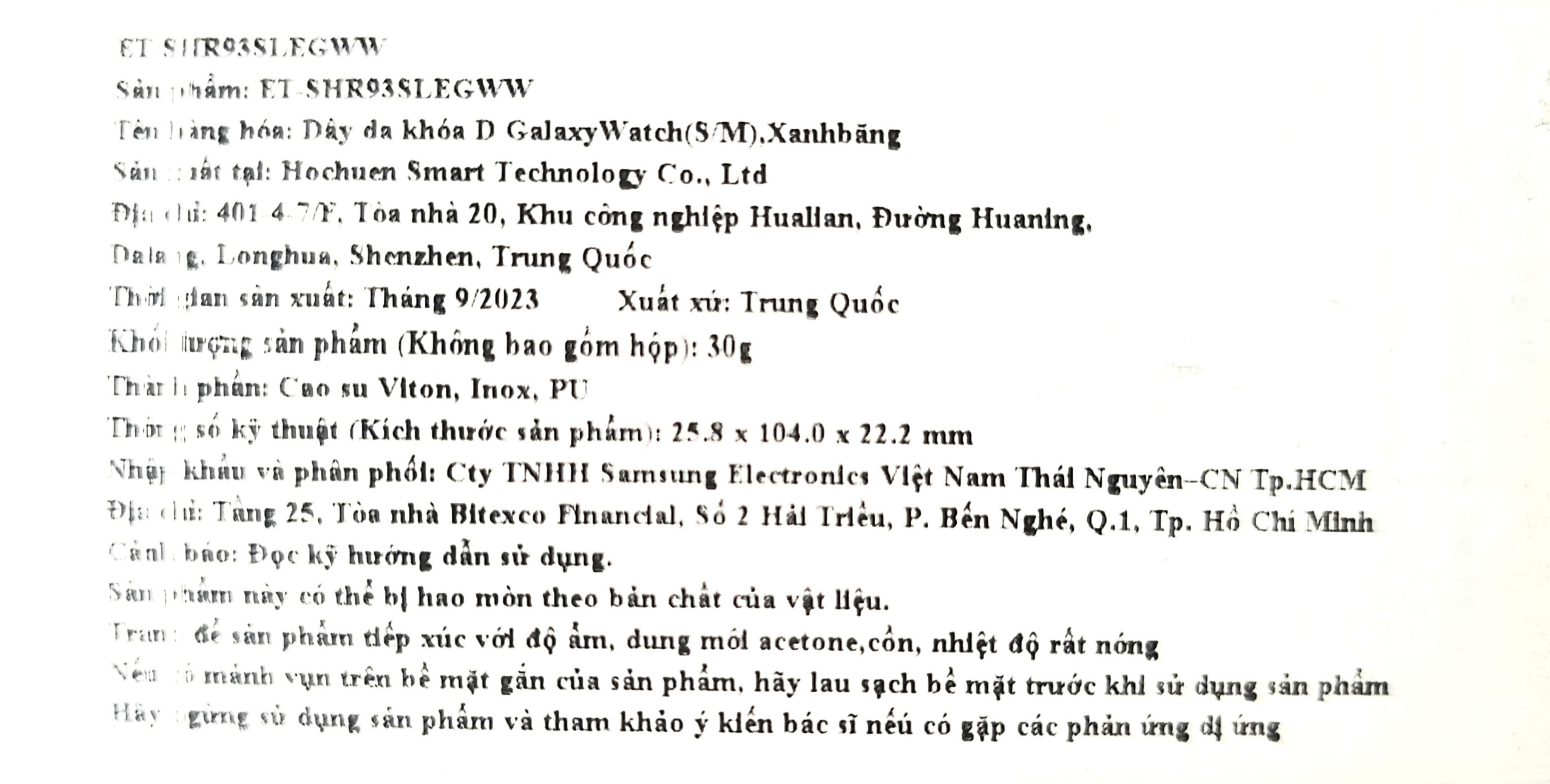 Dây da khóa D Samsung Galaxy Watch - Hàng Chính Hãng