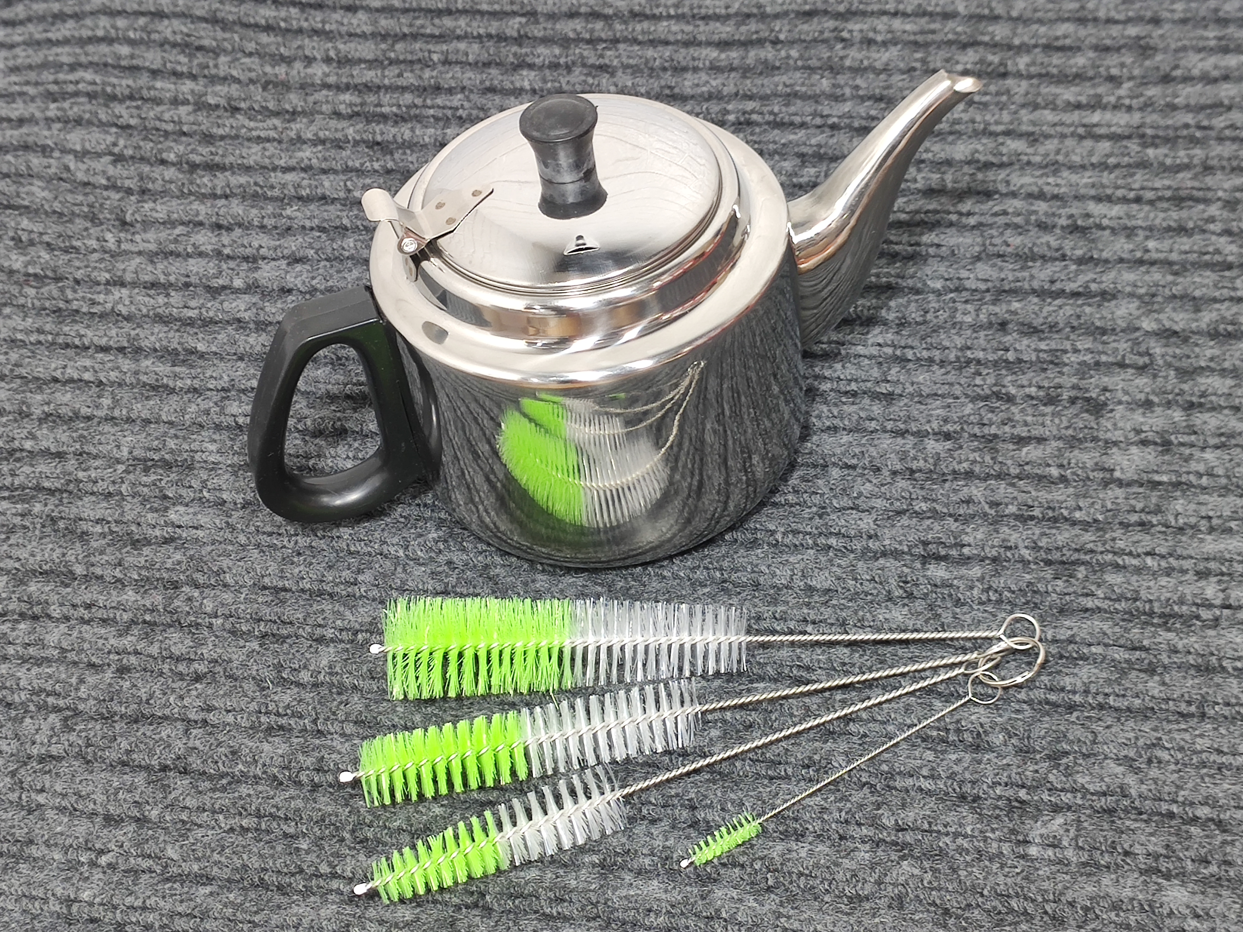 COMBO ẤM PHA CÀ PHÊ INOX CÓ LƯỚI LỌC DT 1.4 L VÀ BỘ 4 DỤNG CỤ CỌ THÔNG VÒI
