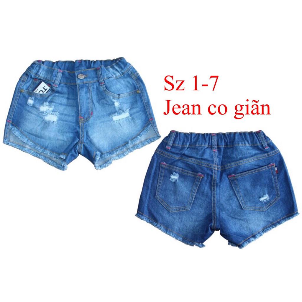 Quần sort jean bé gái cào rách mùa hè hàng vnxk cực đẹp 10kg-16kg