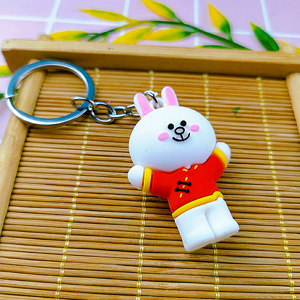 Móc khóa thỏ Cony mặc áo đỏ dễ thương