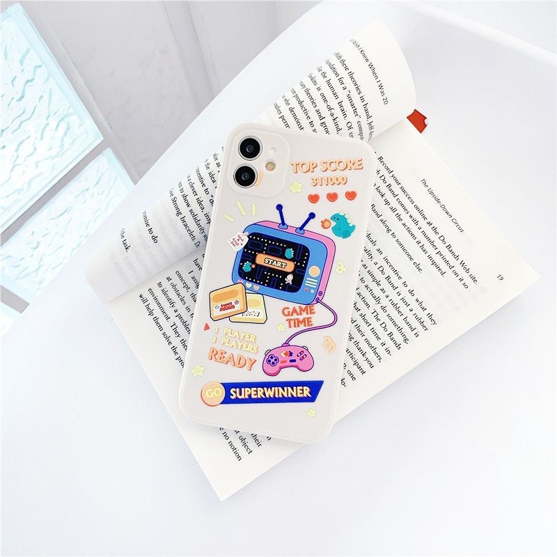 Ốp Lưng Cạnh Vuông Tivi Gaming Dành Cho iPhone 6 / 6 Plus / 7 / 7 Plus / 8 / 8 Plus / X / Xs / Xs Max / 11 / 11 Pro / 11 Pro Max / 12 / 12 Pro / 12 Pro Max