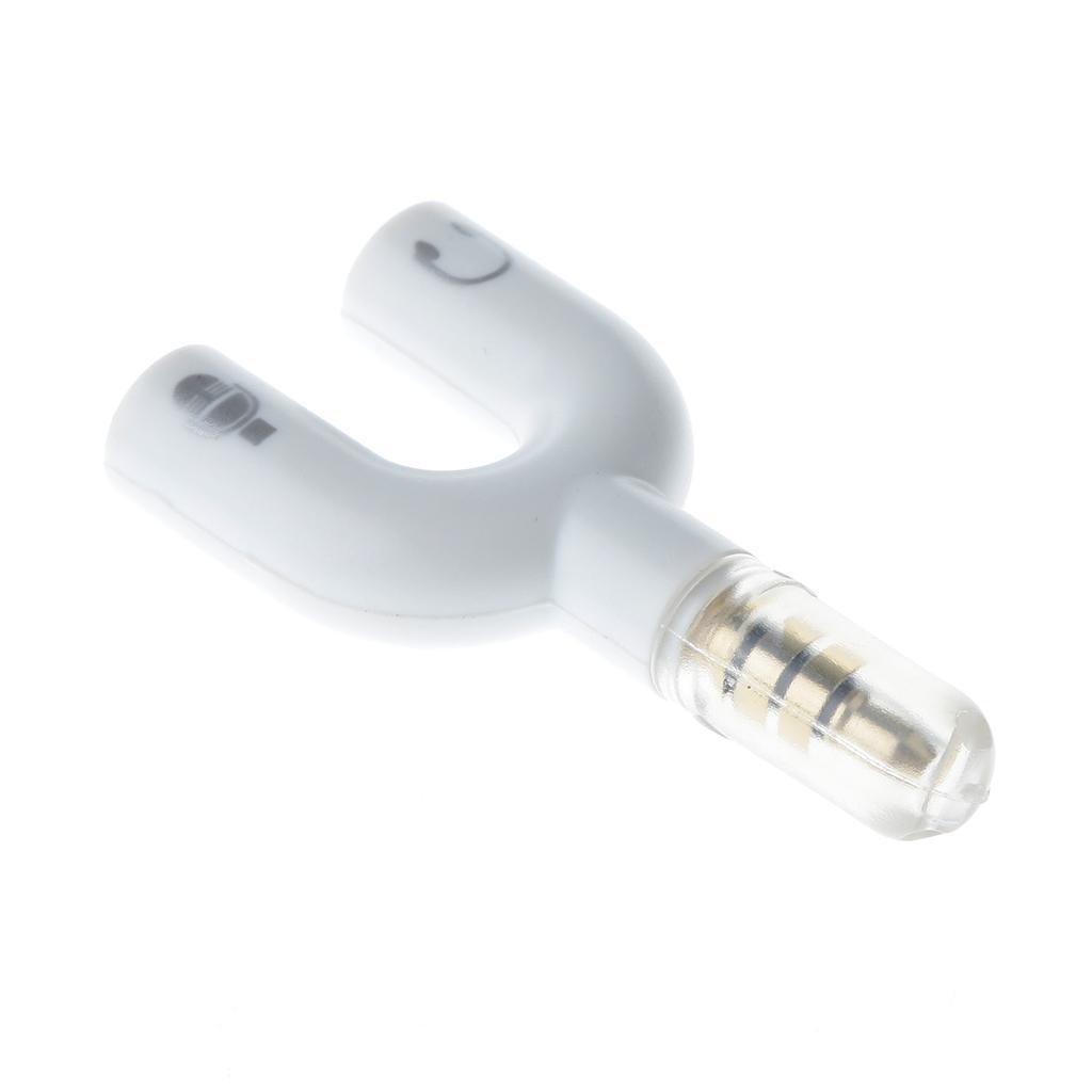 3.5mm Audio Splitter Adapter for Headphone Headset PC Smartphone White