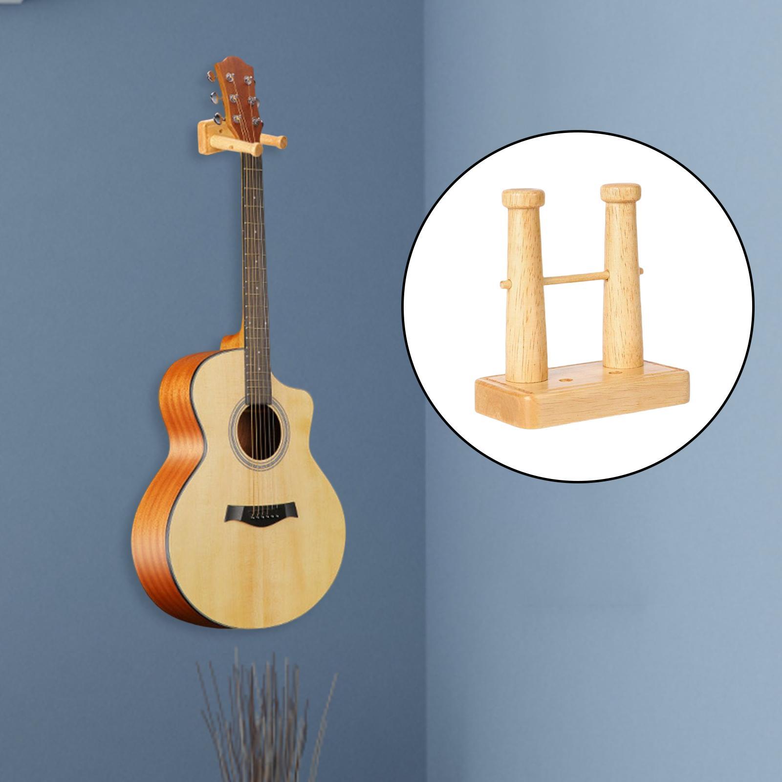Wooden Guitar Hanger Wall Mount Stable for Musical Instrument Guitar Storage