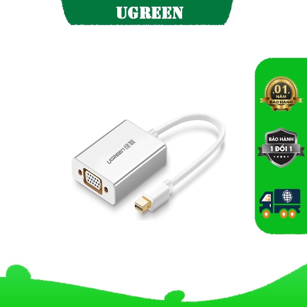 Cáp Chuyển Đổi Mini DP To VGA Ugreen 10403 Tương Thích Mọi Loại Thiết Bị Trình Chiếu Hàng Chính Hãng