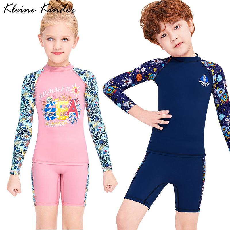 Quần Bơi Trẻ Em Và Bơi Bộ Dài Tay Thể Thao Đồ Bơi Trẻ Em Bé Trai Gái UPF50 Chống Tia UV Nhanh Khô Bãi Biển Tắm phù Hợp Với
