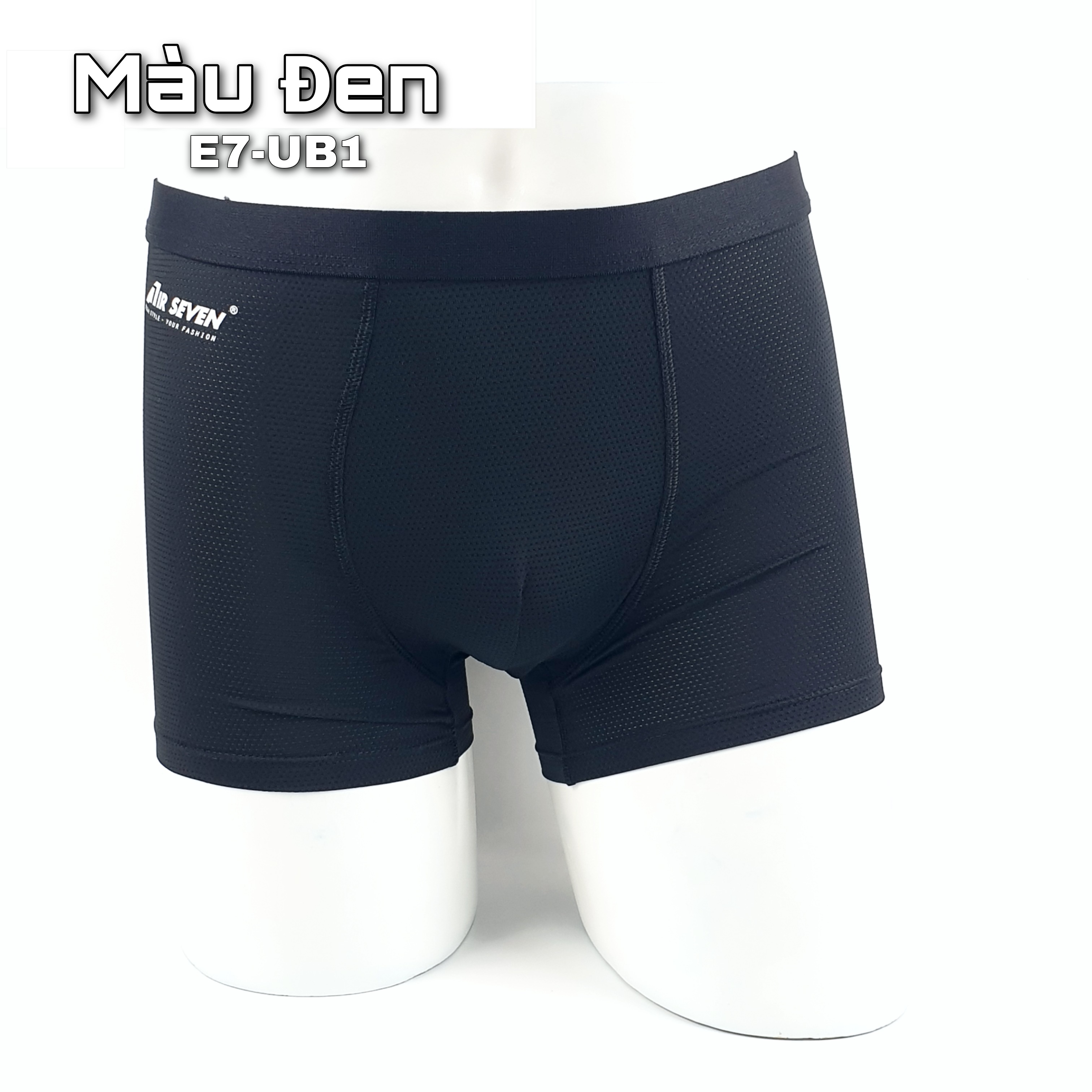 Quần lót nam Boxer UB1 co giãn 4 chiều, lưng thun nhỏ, công nghệ thoáng khí - màu Đen