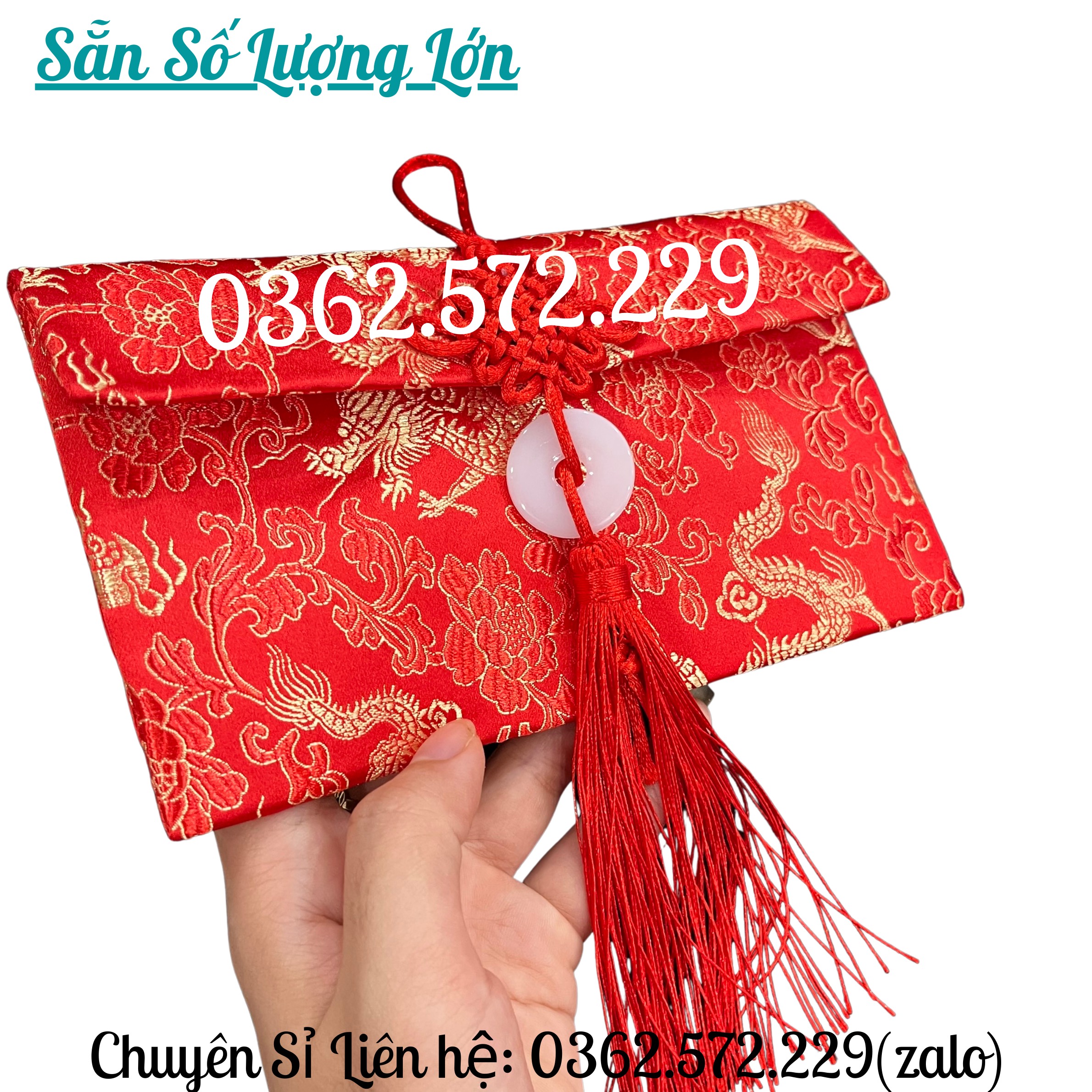 Bao Lì Xì Vải Gấm Hình Rồng Phụng May Mắn Cao Cấp Ngày Tết ,Cưới Hỏi, Nạp Tài