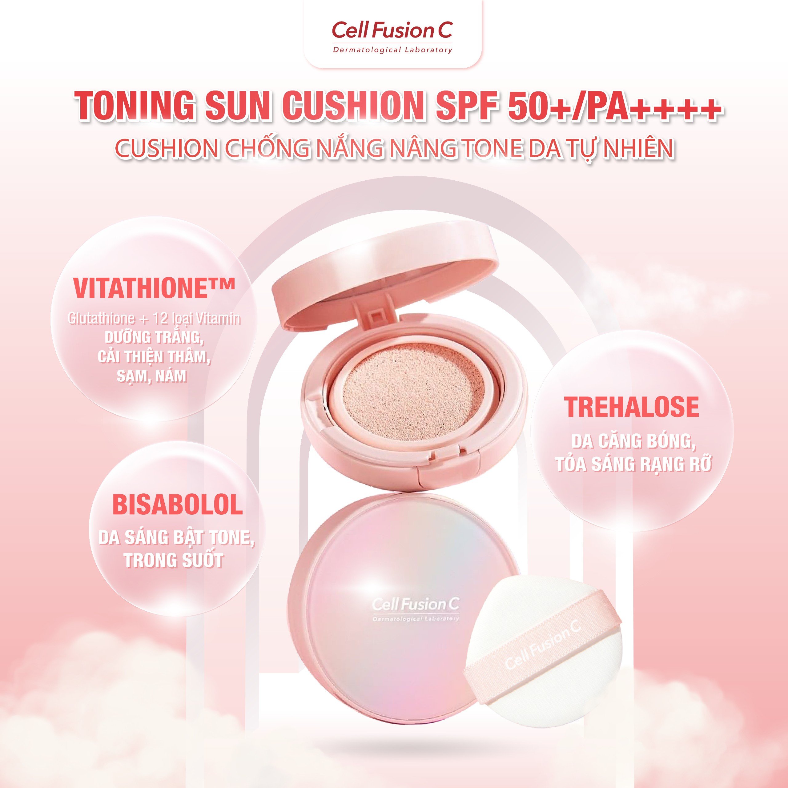 Cushion chống nắng nâng tone tự nhiên - Cell Fusion C Toning Sun Cushion SPF50+ / PA++++ 13g ILIVING-CELCS13