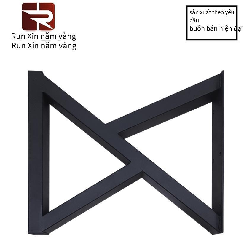 Khuyến mãi cung cấp 16 inch đôi tam giác kim loại chân bàn ống vuông sơn đen chân đỡ bàn ghế cao 400mm chân cố định