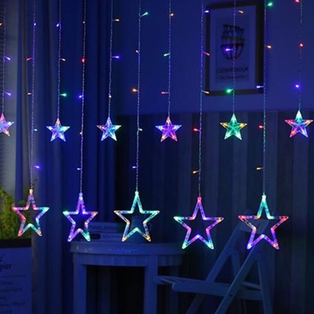 Rèm Đèn LED Hình 12 Ngôi Sao May Mắn